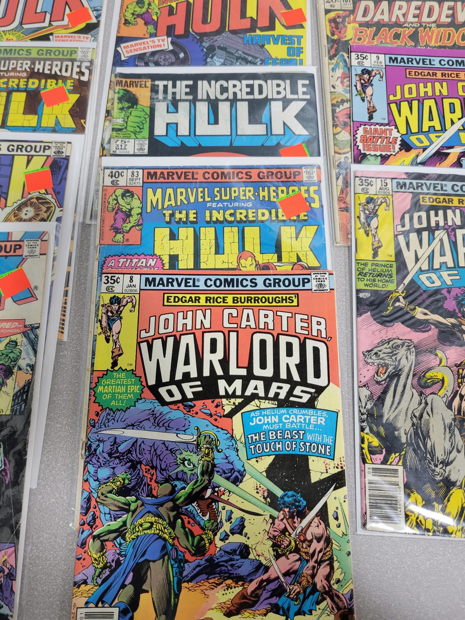 Marvel Comics lot of 11 including: Hulk and John Carter