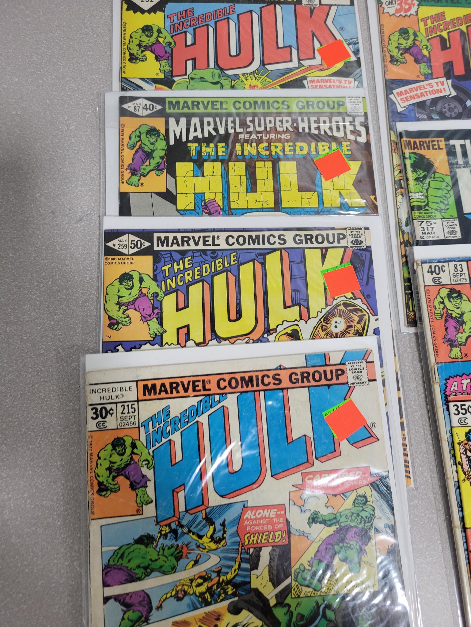Marvel Comics lot of 11 including: Hulk and John Carter