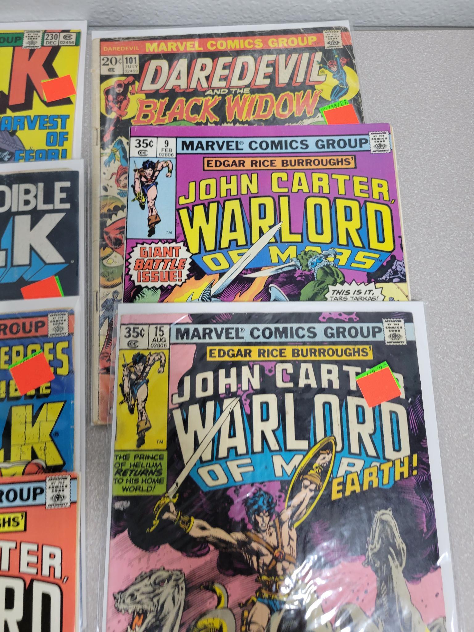 Marvel Comics lot of 11 including: Hulk and John Carter