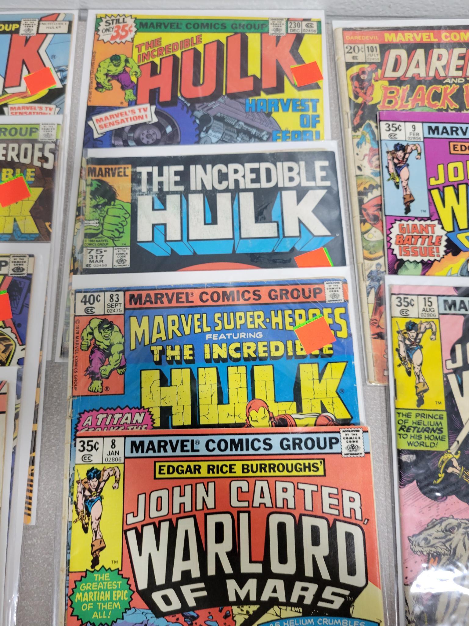 Marvel Comics lot of 11 including: Hulk and John Carter