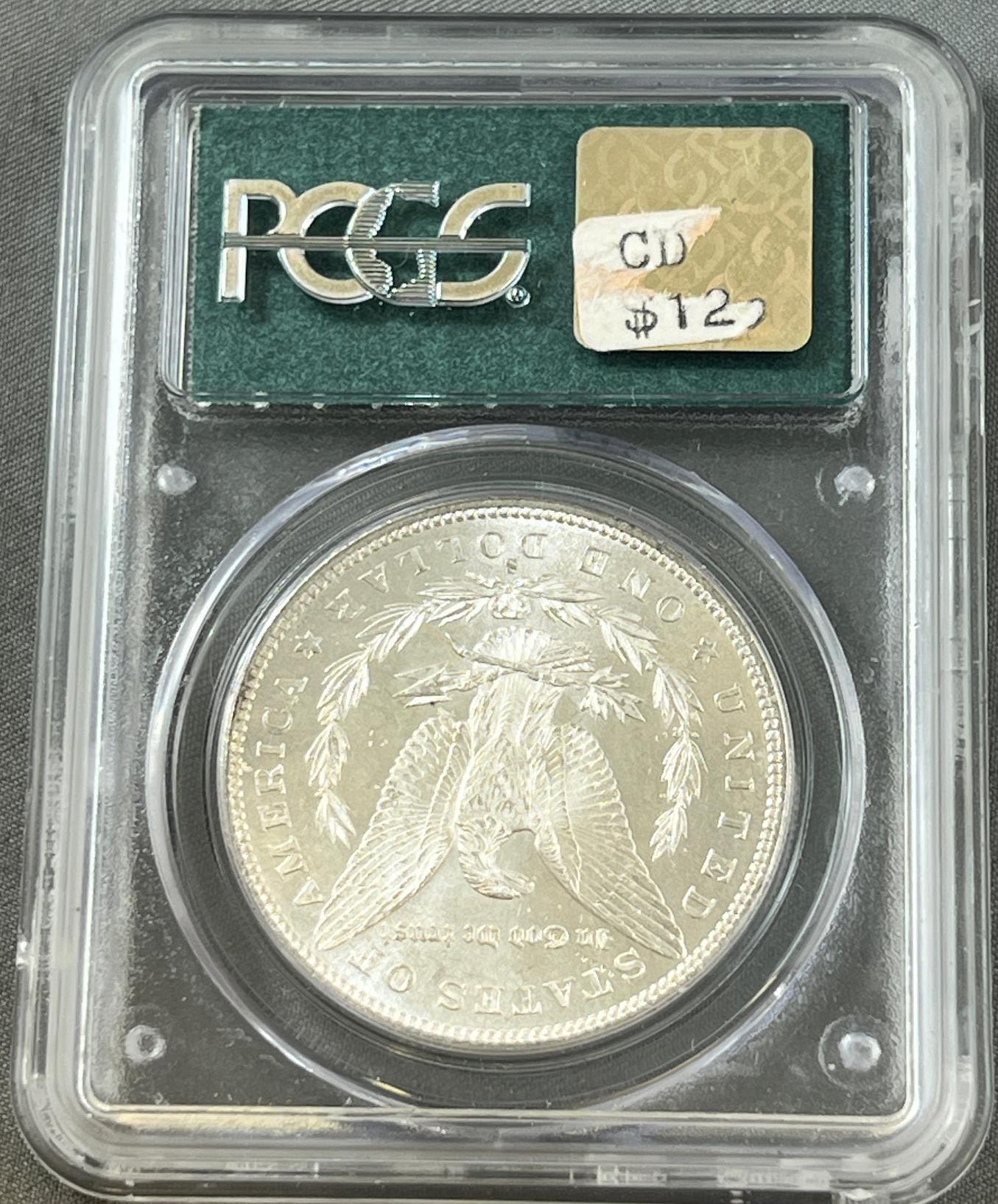 1880-S Morgan Silver Dollar in PCGS MS63PL Holder