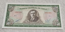 Chile 50 Escudo Banknote, UNC