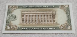 Chile 50 Escudo Banknote, UNC