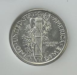 1942-S Mercury Dime, UNC, 90% silver