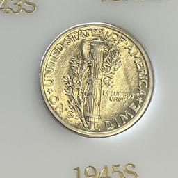 1945-S US Mercury Dime, 90% Silver