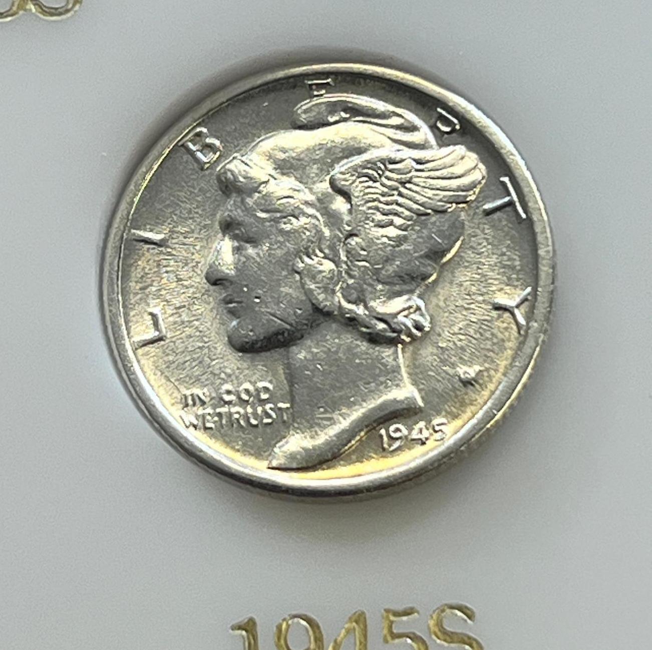 1945-S US Mercury Dime, 90% Silver