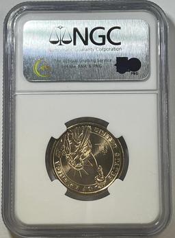 2007-D Jefferson Presidential Dollar in NGC BU holder