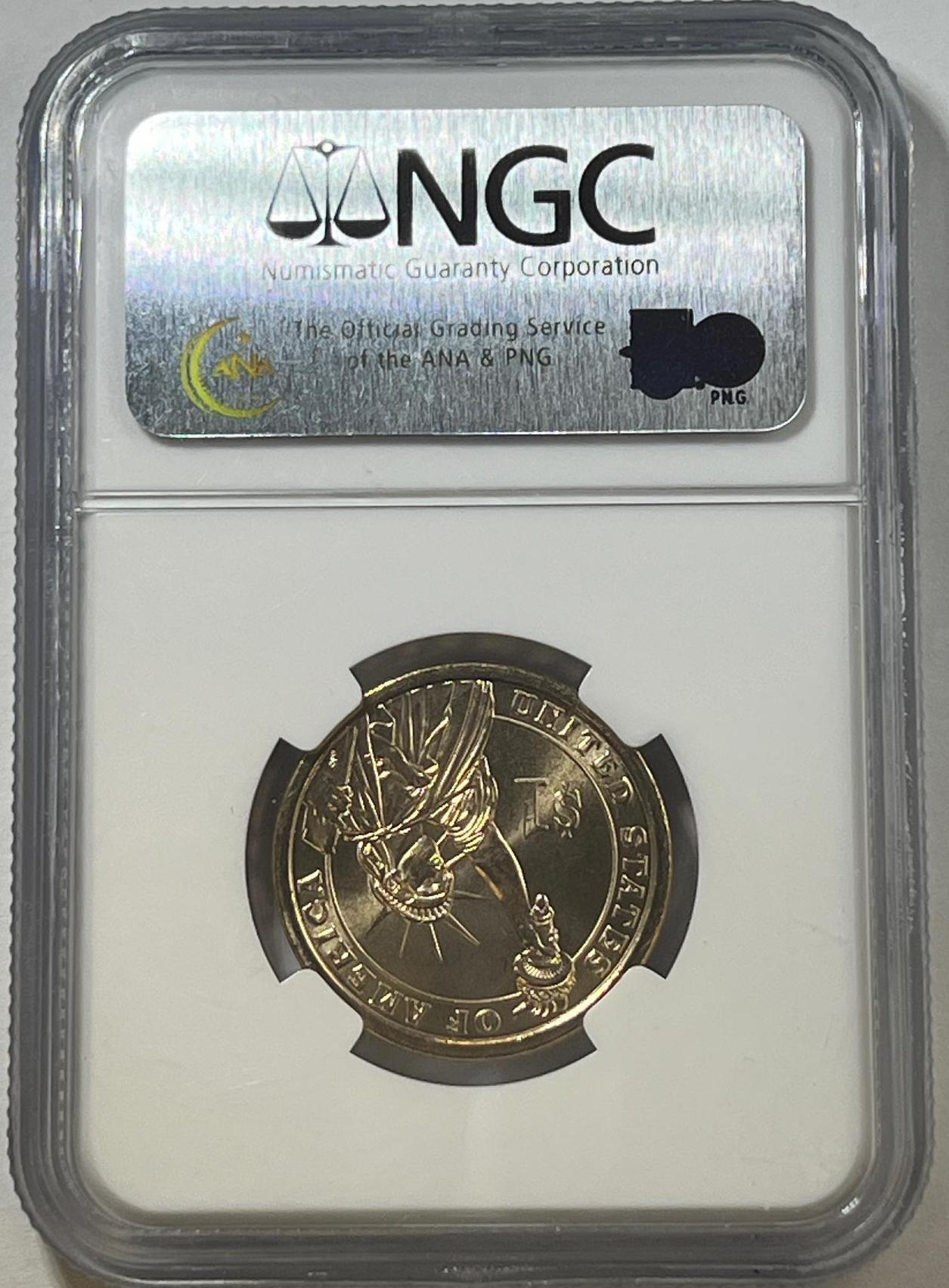 2007-D Jefferson Presidential Dollar in NGC BU holder