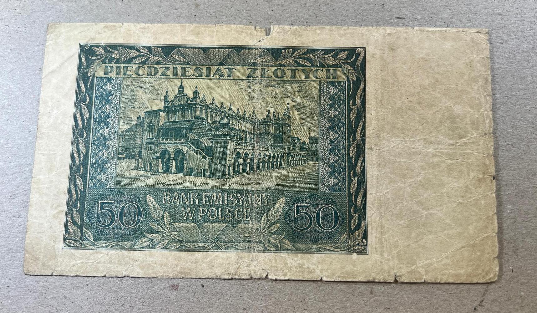 1940 Poland 50 Zoltych banknote