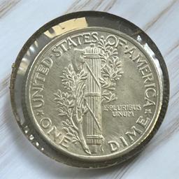 1935 US Mercury Dime, 90% Silver