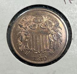 1870 Proof US 2 Cent Piece w/ ANACS Certificate included, see note below