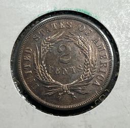 1870 Proof US 2 Cent Piece w/ ANACS Certificate included, see note below
