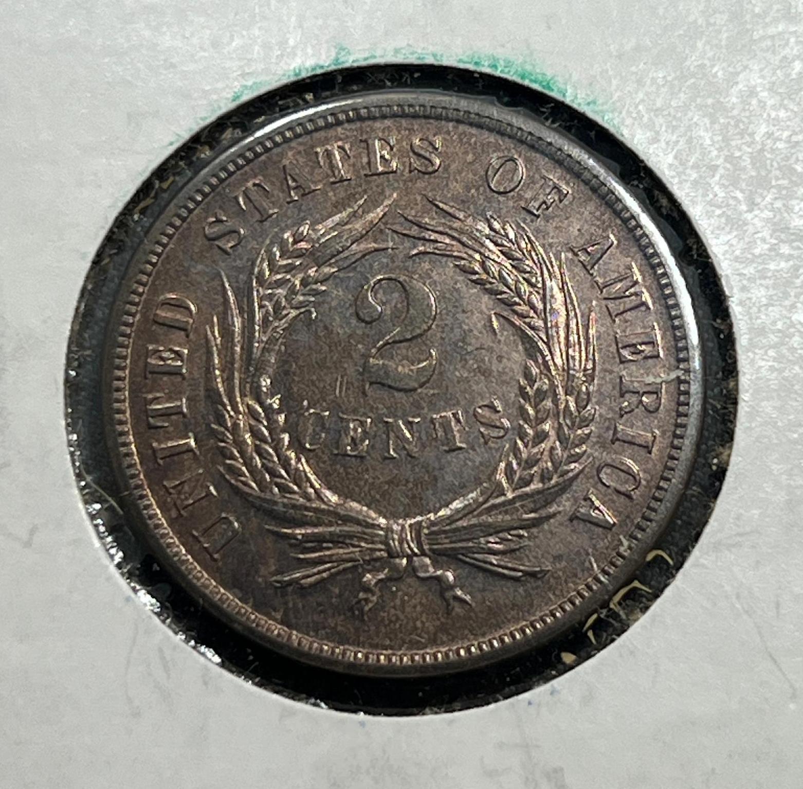 1870 Proof US 2 Cent Piece w/ ANACS Certificate included, see note below