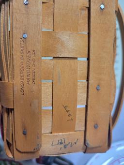 2 Longaberger baskets, 4 plates, 4 snowman ornaments and more