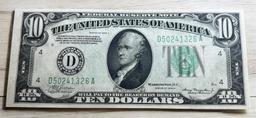 1934A $10.00 Green Seal Federal Reserve Note, UNC