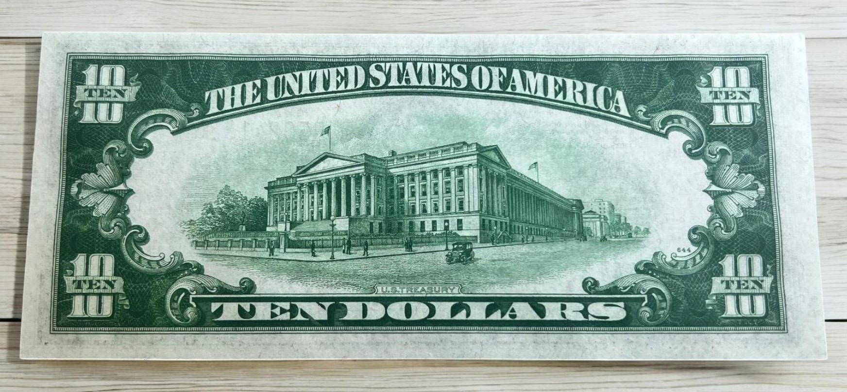 1934A $10.00 Green Seal Federal Reserve Note, UNC