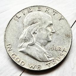 1962-D Franklin Half Dollar, 90% silver