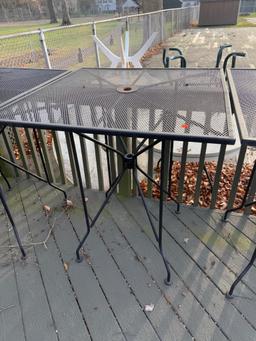High Top Iron Table top is 36" x 36", 41" tall w/ umbrella hole