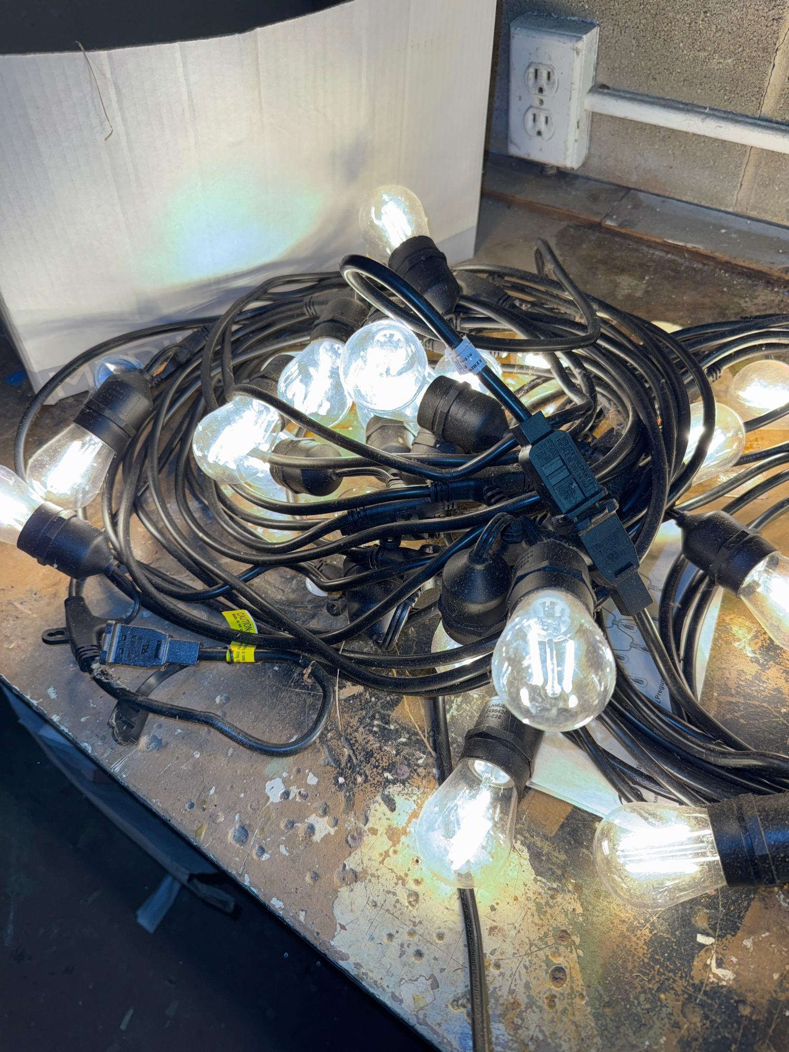 3 strands Tent Lights w/ replacement bulbs, tested working