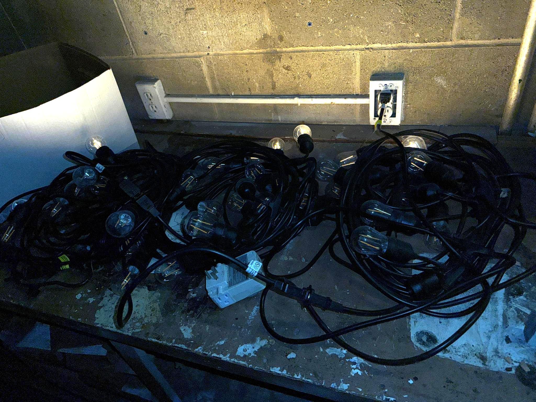 3 strands Tent Lights w/ replacement bulbs, tested working