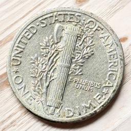 1938 Mercury Dime, 90% silver