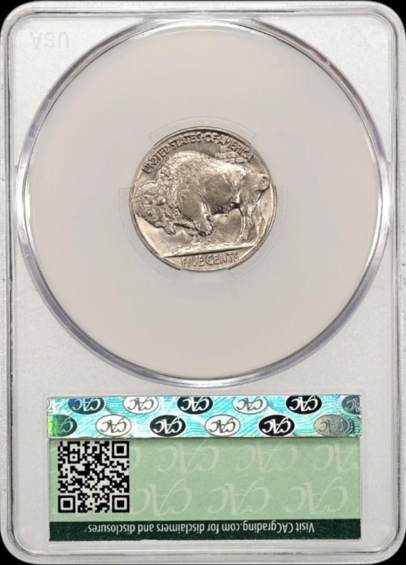 1935 Buffalo Nickel in CAC MS64 holder