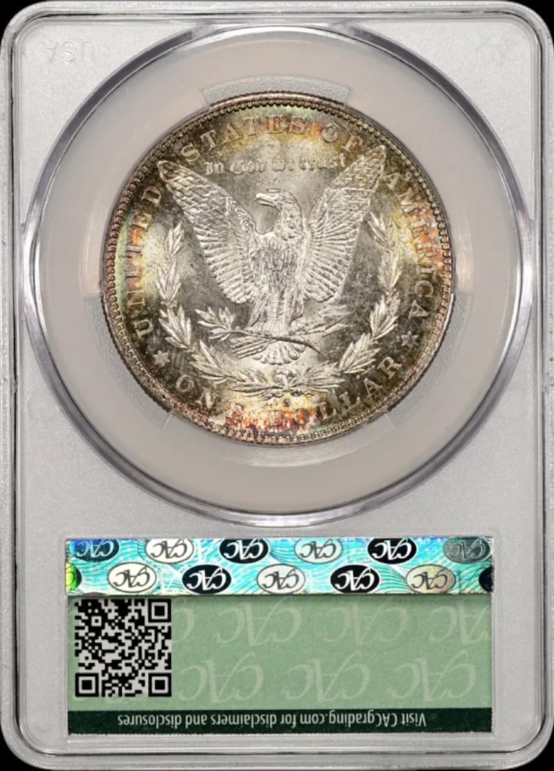 1880-S Morgan Silver Dollar in CAC MS64 Holder