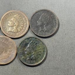 5- Indianhead Cents, various dates