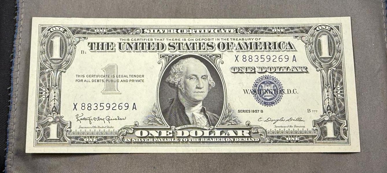1957B One Dollar Silver Certificate, UNC