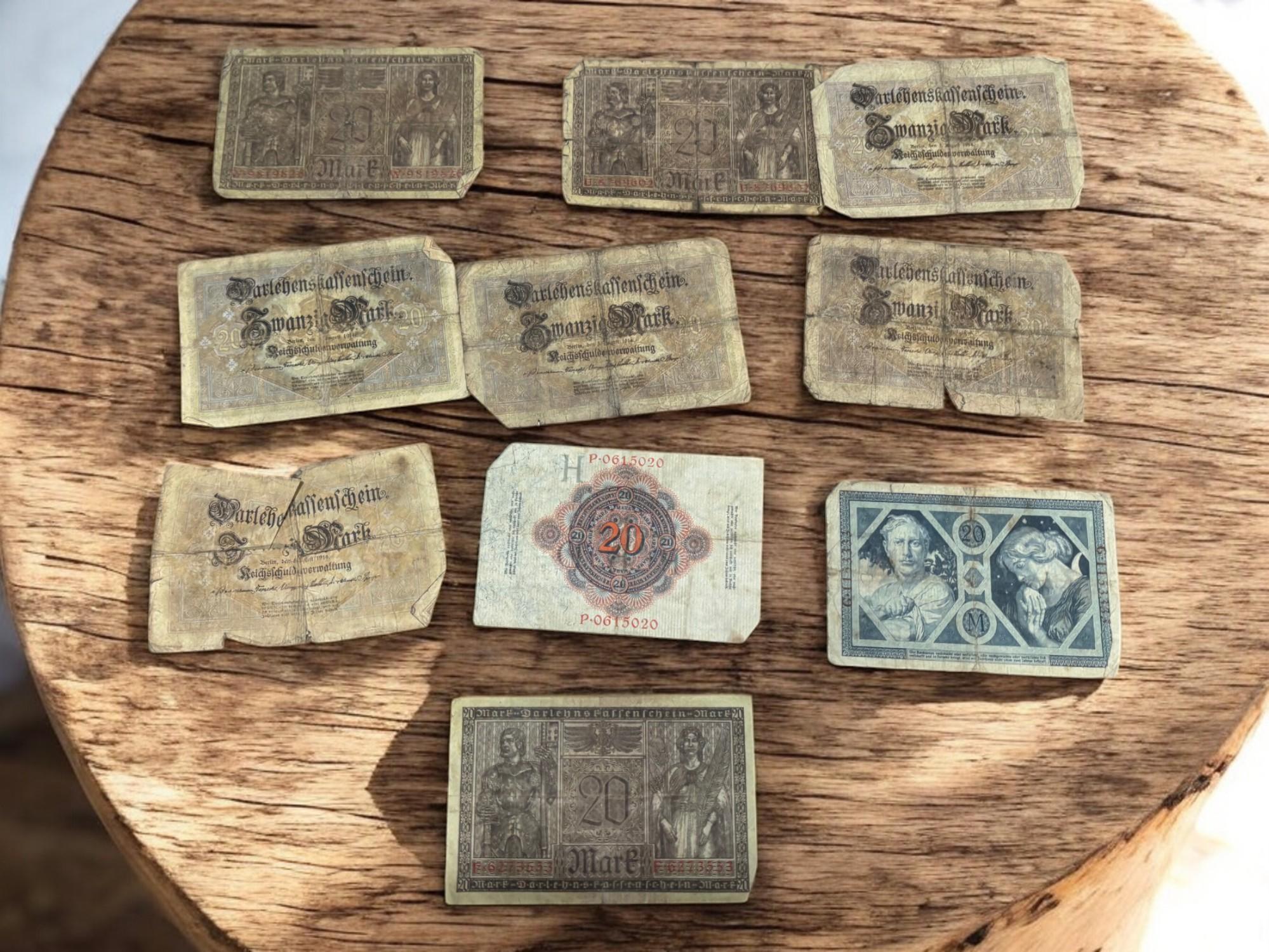10- Antique Foreign Banknotes, see pics for notes included, sells times the money