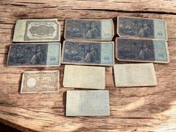 10- Antique Foreign Banknotes, see pics for notes included, sells times the money