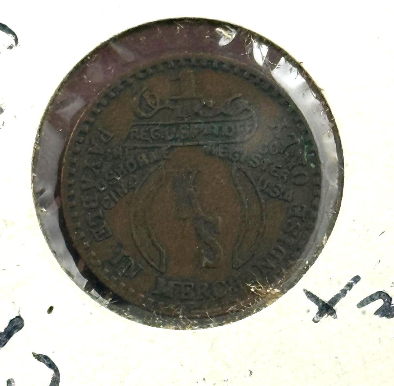 Koppers Stores one cent coal scrip token