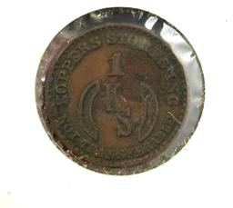 Koppers Stores one cent coal scrip token