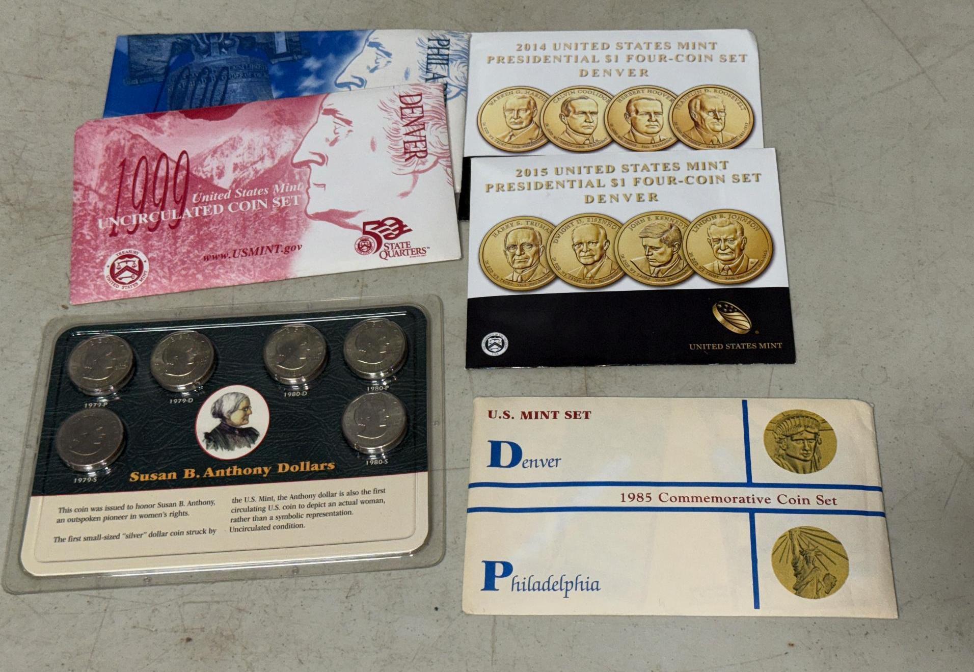 99 Mint Set Susan B Anthony 2014 2015 dollar Set 6 PC Set