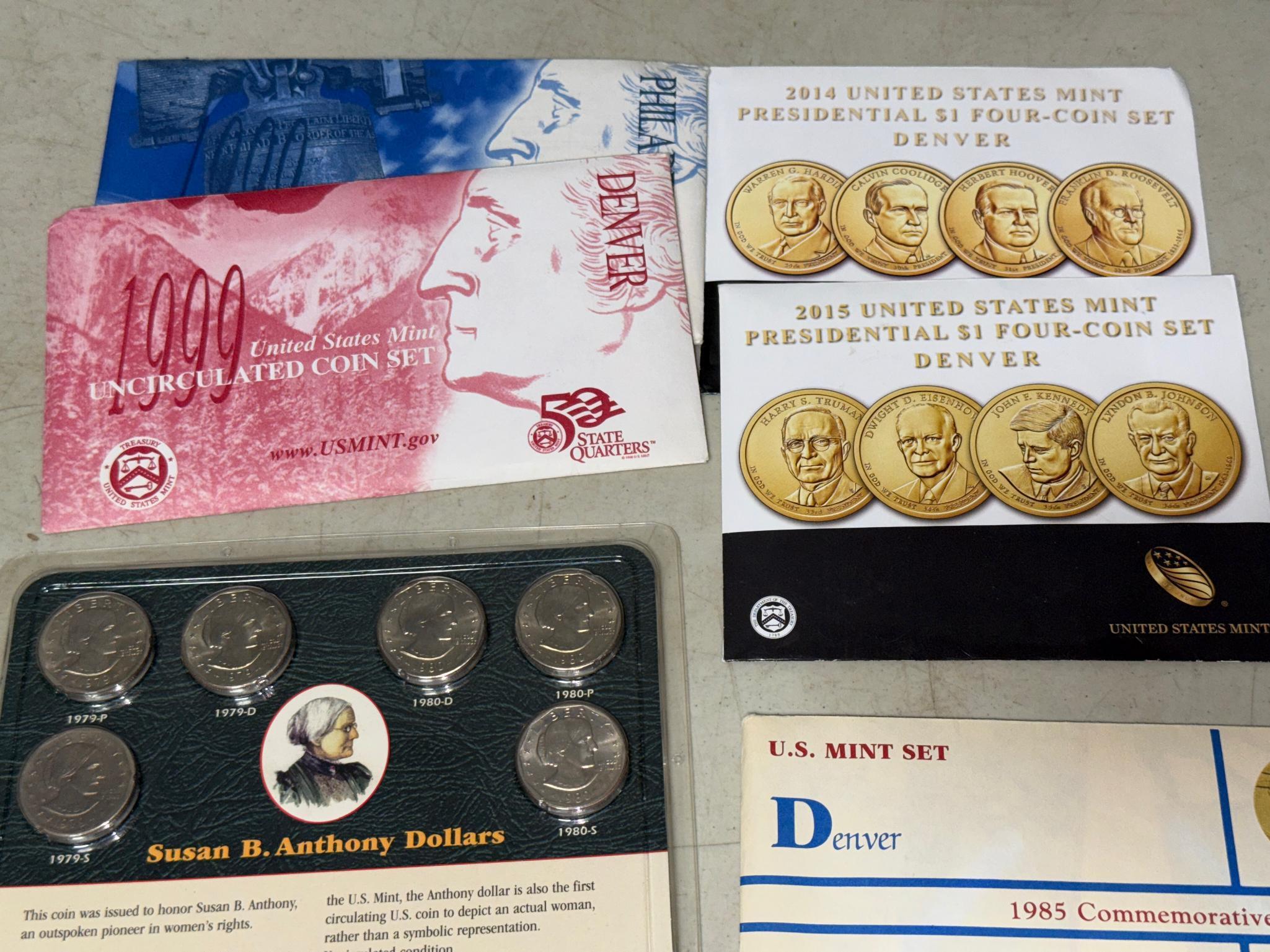 99 Mint Set Susan B Anthony 2014 2015 dollar Set 6 PC Set