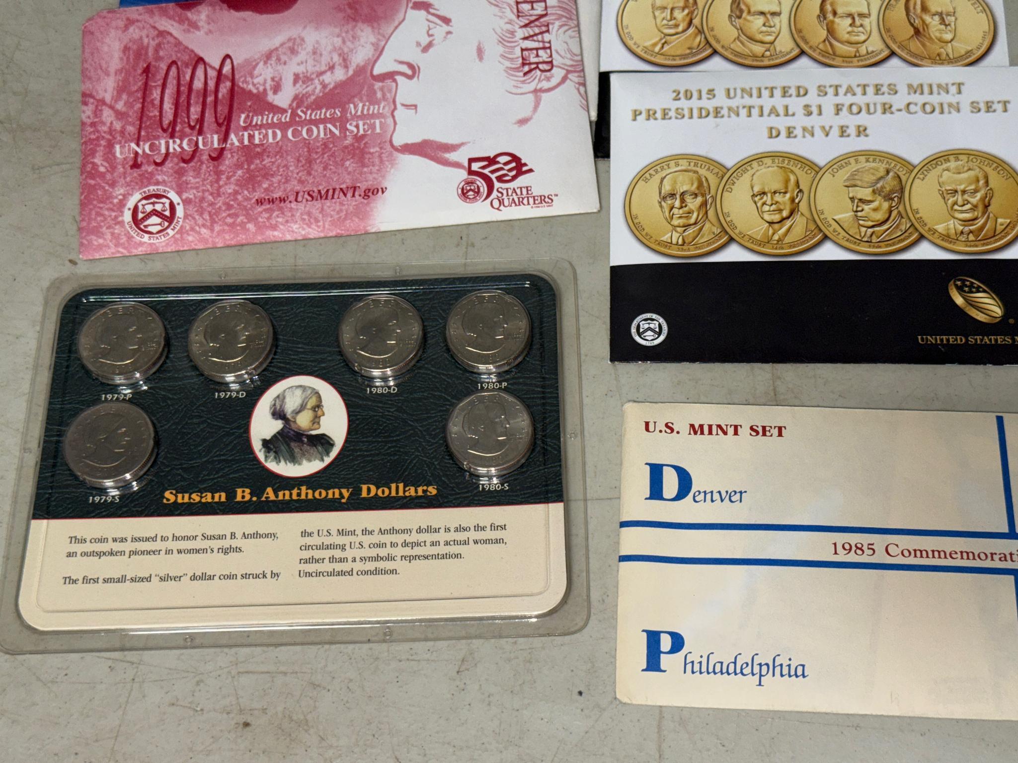 99 Mint Set Susan B Anthony 2014 2015 dollar Set 6 PC Set