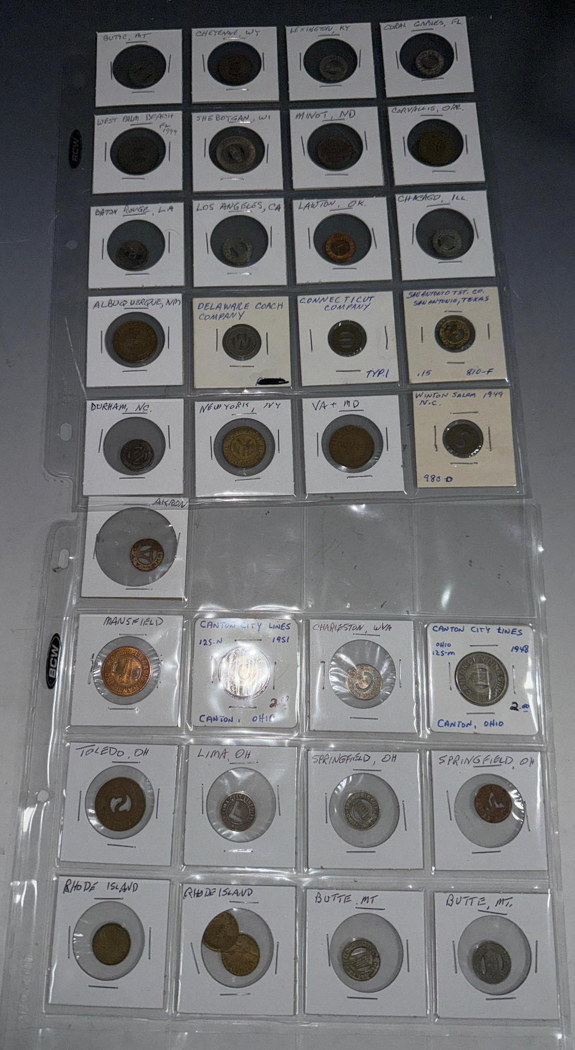 33 Asst. Transportation Tokens, see all pics