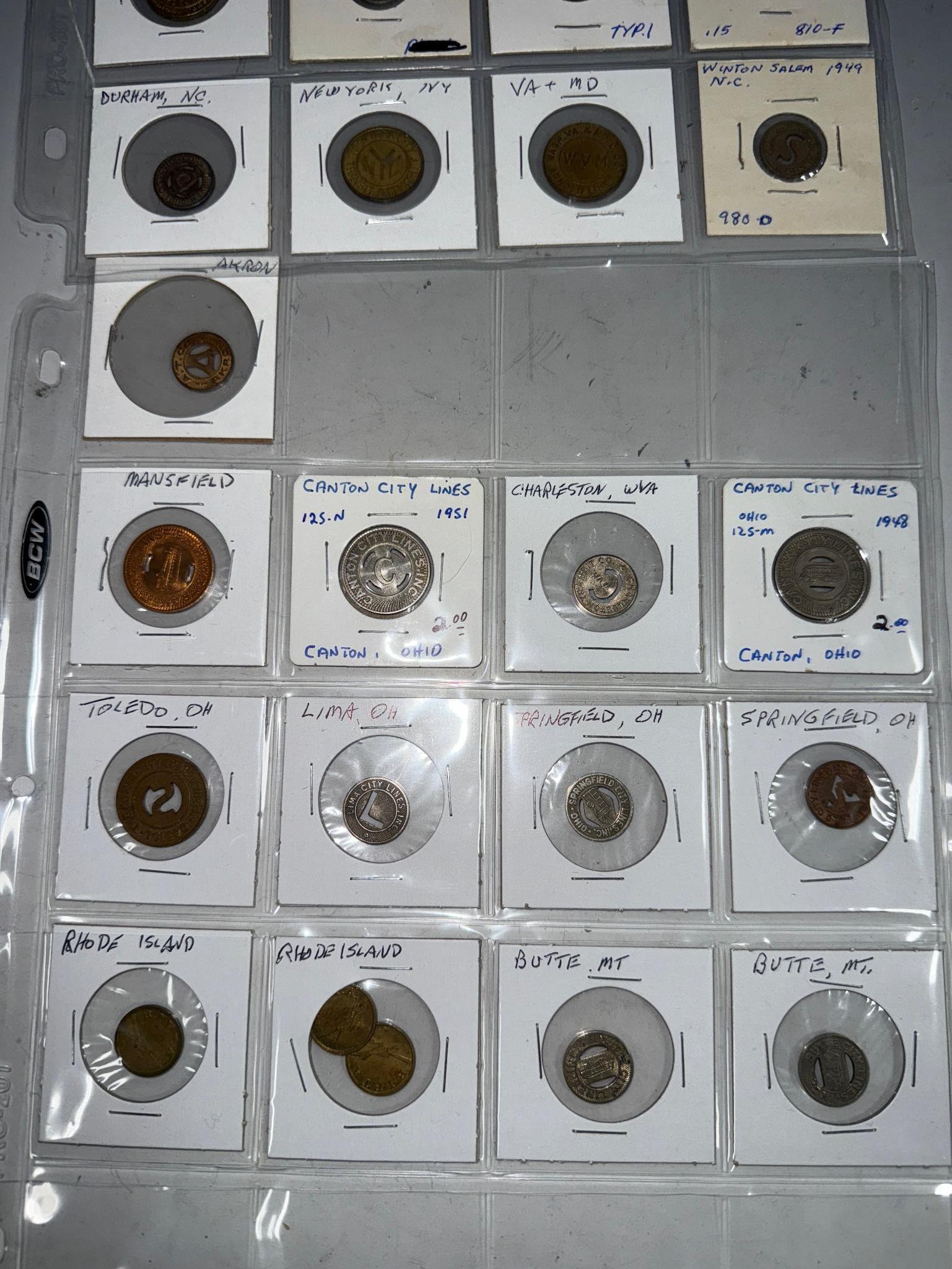 33 Asst. Transportation Tokens, see all pics