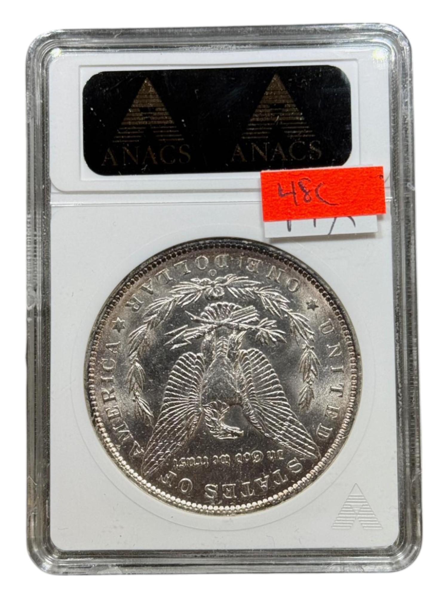 1888-O Morgan Silver Dollar in MS61 ANACS Soapbox Holder, DDR VAM 9 Top 100