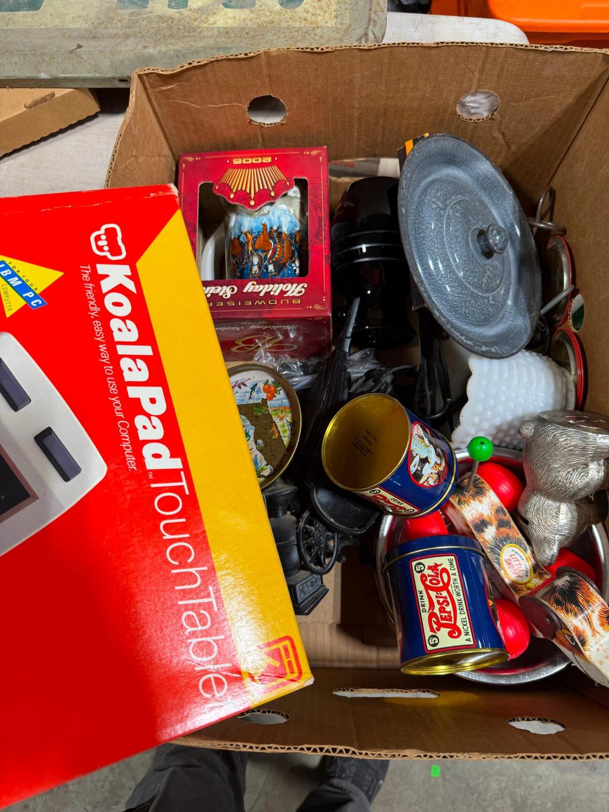 Budweiser stein, vintage toy, misc