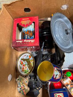 Budweiser stein, vintage toy, misc