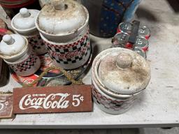 Lot of asst Coca Cola memorabilia and other decor