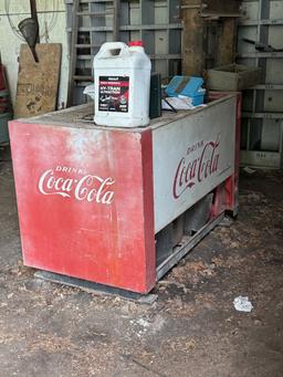 Vintage Coca-Cola Metal Cooler, Red and White