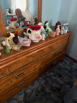 Dresser w/ Mirror contents not included 65" long x 31" tall, matches lot 17 and 24