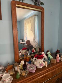 Dresser w/ Mirror contents not included 65" long x 31" tall, matches lot 17 and 24