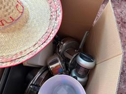 Large lot (2 boxes) Pots, Pans, misc.
