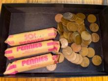 Approx 175 Wheat cents, various dates