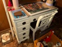 Desk and Chair - no contents, Dovetail drawer 44" W