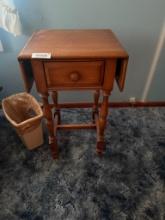 Night Stand Single Drawer Drop Leaf Dovetail Drawer 28" Height