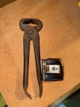 Blacksmith Nippers and Tape Measure